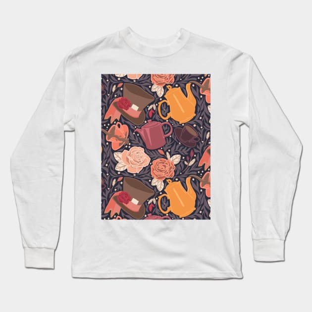 Mad Hatter's Garden Tea Party Long Sleeve T-Shirt by Quick Brown Fox Canada 